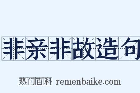非亲非故造句是什么意思的图片